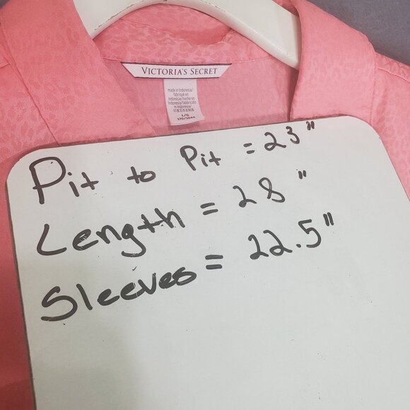 VICTORIA'S SECRET Womens PJ‎ Top Large Pink Leopard Animal Print Long Sleeves - Picture 4 of 5